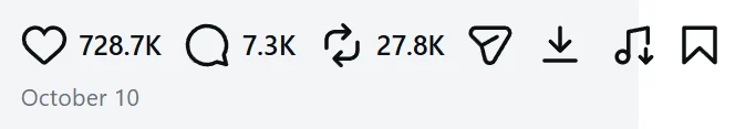 Kipzo's download and audio buttons in an Instagram post's button row