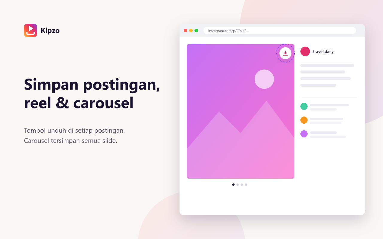 Mengunduh foto Instagram ukuran penuh dengan Kipzo